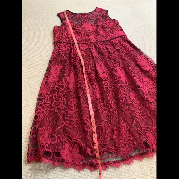 NWOT Adrianna Papell Kahlo Flare Lace Dress, 20W, Red - Picture 12 of 12